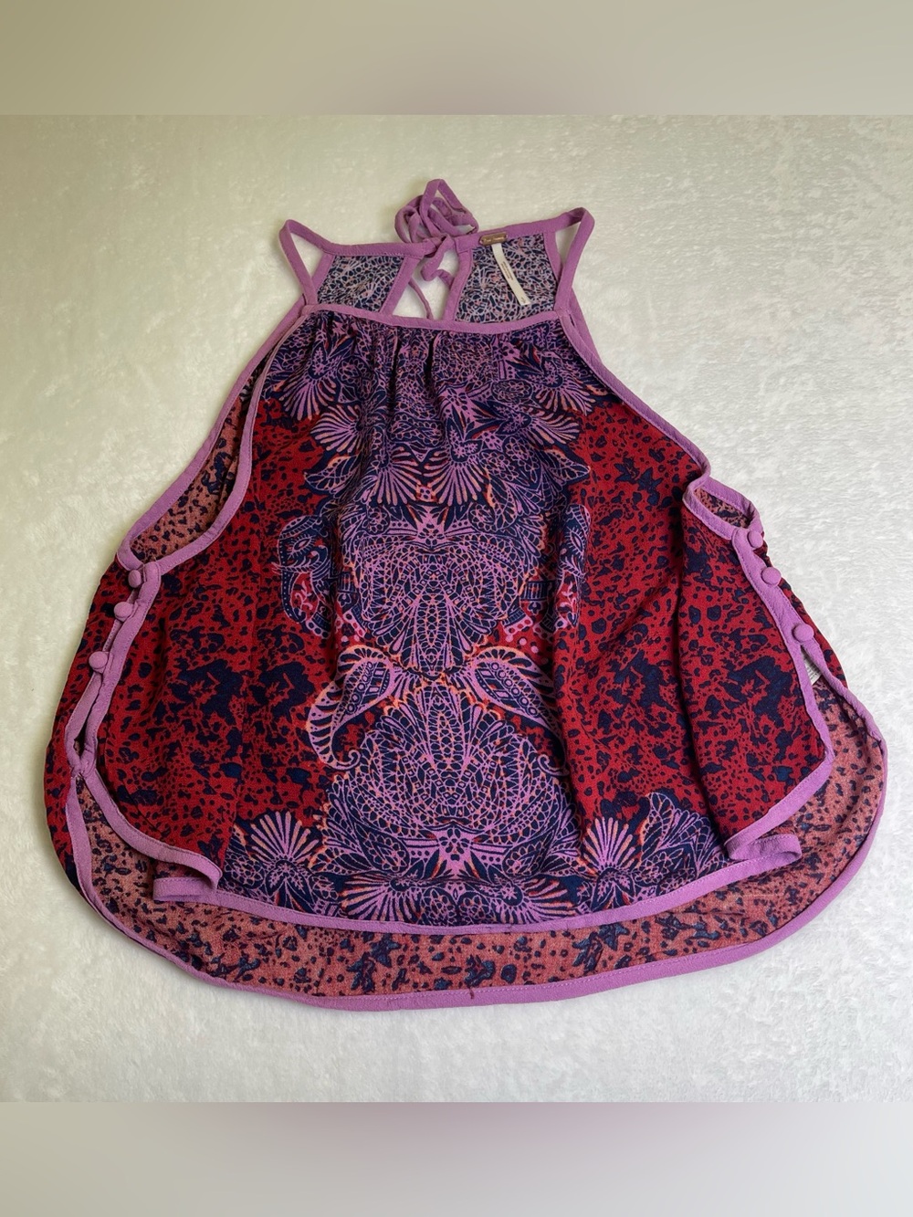 Free People Boho Paisley Print High-Neck Halter Top Small